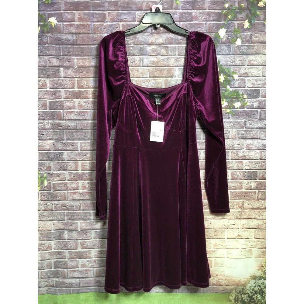 New Forever21 women’s purple plus size knit dress 0X